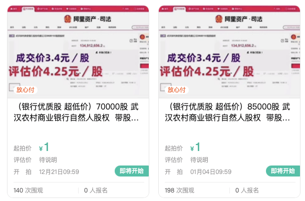 武汉农商行8万股1元起拍：真实性成疑<strong></p>
<p>虚拟币返佣</strong>，内部人加价，外部人难捡漏？