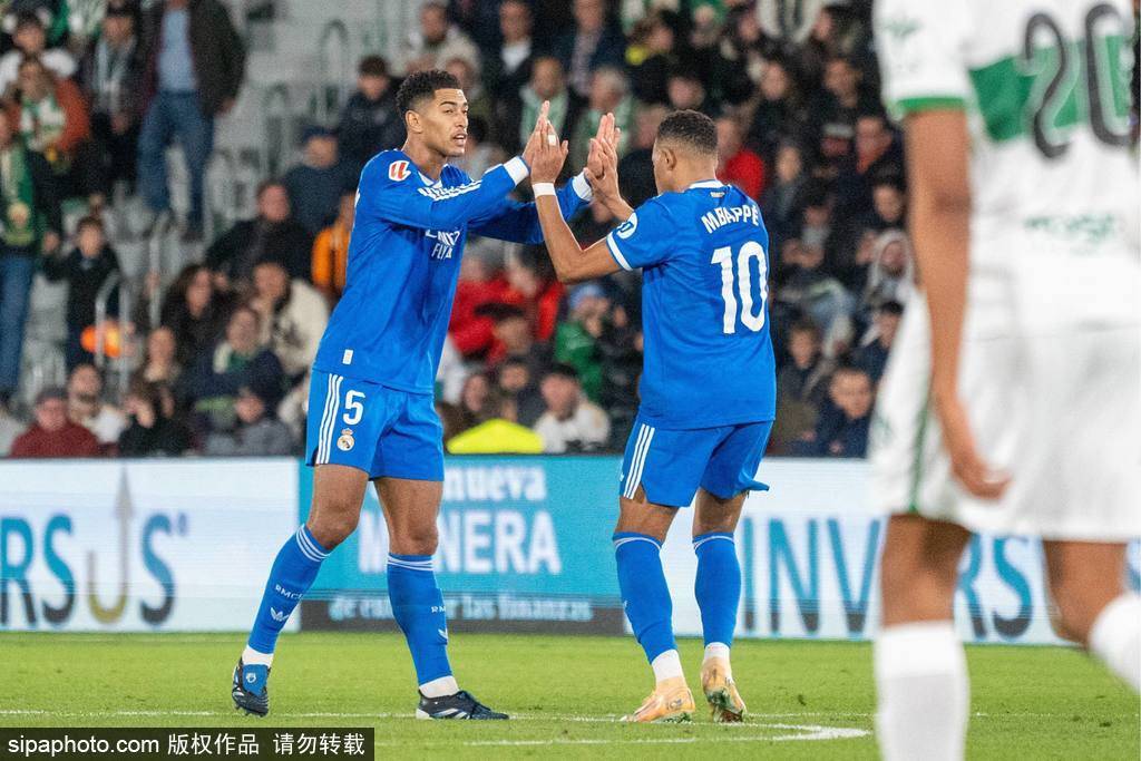 西甲-贝林厄姆传射姆巴佩助攻 皇马2-2埃尔切连续3场不胜