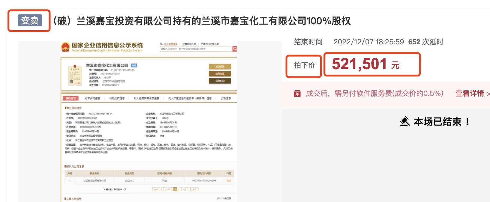 男子1元起拍52万拍下公司所控银行股份<strong></p>
<p>长虹股票</strong>，3年后估值千万被撤销，浙江兰溪多部门介入